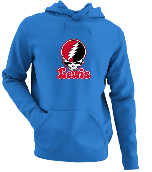Lewis Stealie Premium Unisex Hoodie — Design: Lewis University — Heather Royal