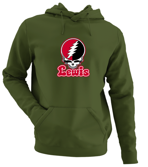 Lewis Stealie Premium Unisex Hoodie — Design: Lewis University — Military Green