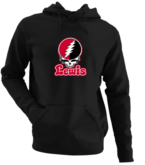 Lewis Stealie Premium Unisex Hoodie — Design: Lewis University — Black