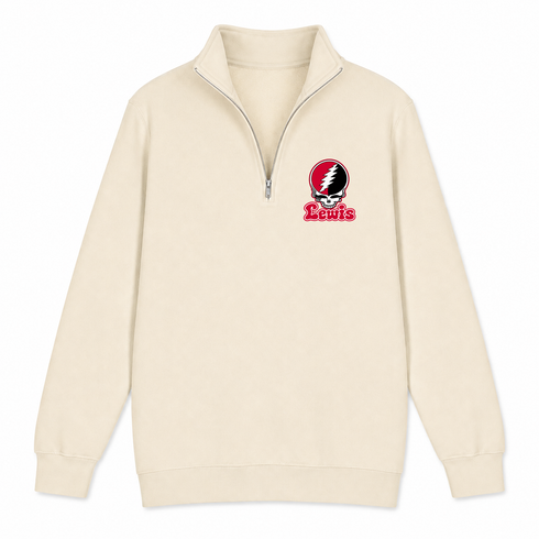 Lewis Stealie Premium Unisex Quarter-Zip — Design: Lewis University — Sand