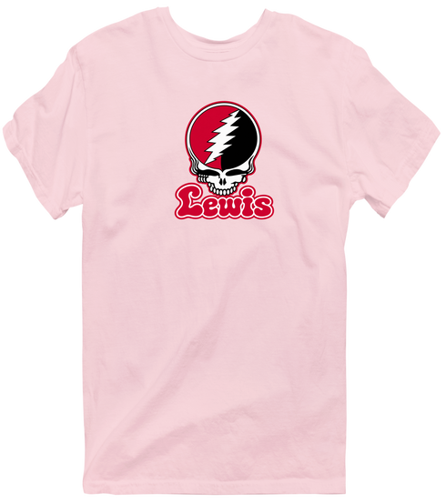 Lewis Stealie Premium Unisex T-Shirt — Design: Lewis University — Light Pink