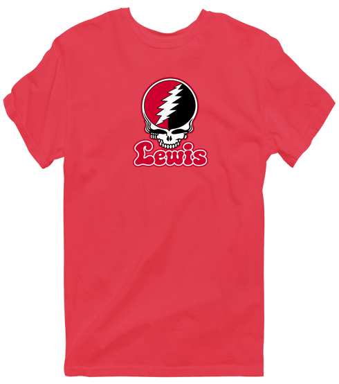 Lewis Stealie Premium Unisex T-Shirt — Design: Lewis University — Heather Red