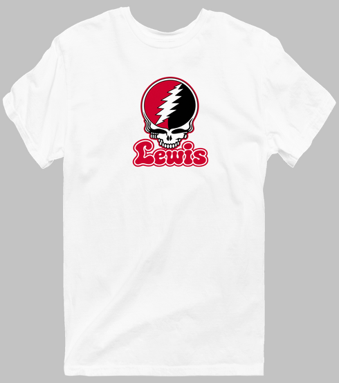 Lewis Stealie Premium Unisex T-Shirt — Design: Lewis University — White