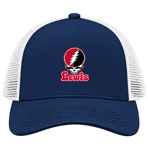 Lewis Stealie Premium Unisex Trucker Cap — Design: Lewis University — Navy/White