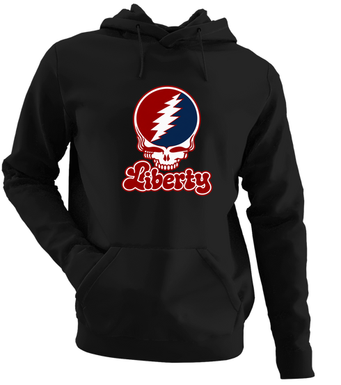 Liberty Stealie Premium Unisex Hoodie — Design: Liberty University — Black