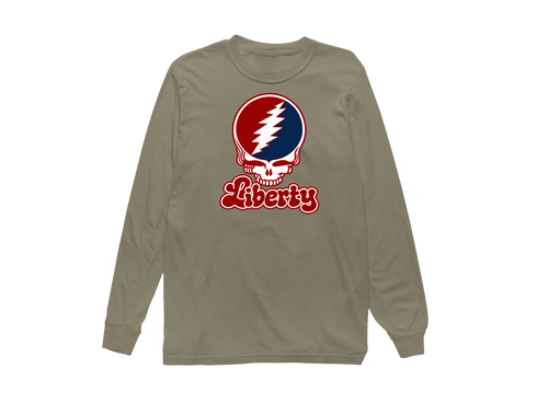 Liberty Stealie Premium Unisex Long-Sleeve — Design: Liberty University — Sandstone