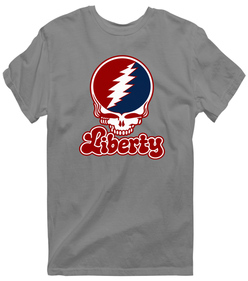 Liberty Stealie Premium Unisex T-Shirt — Design: Liberty University — Dark Heather