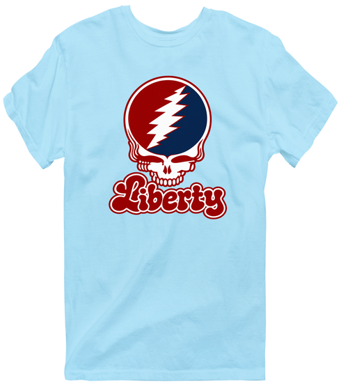 Liberty Stealie Premium Unisex T-Shirt — Design: Liberty University — Light Blue