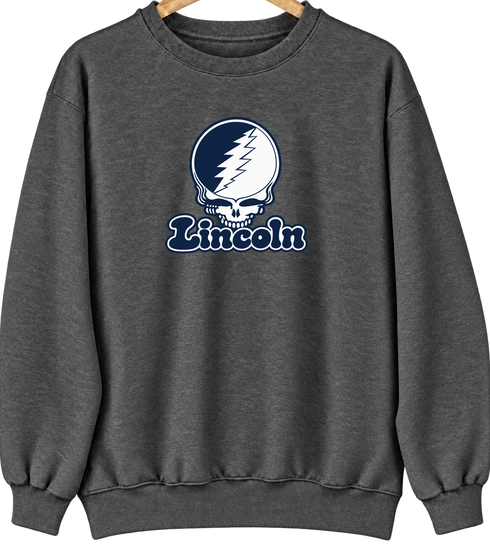 Lincoln Stealie Premium Unisex Crewneck — Design: Lincoln University (MO) — Dark Heather