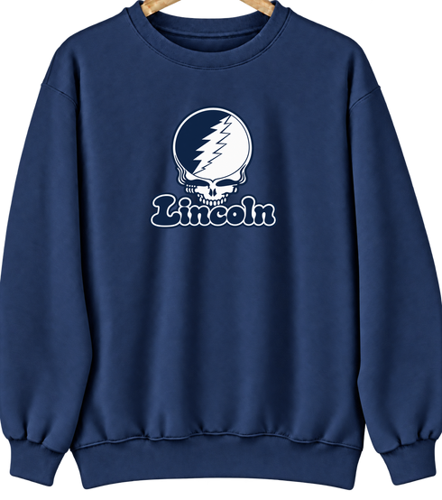 Lincoln Stealie Premium Unisex Crewneck — Design: Lincoln University (MO) — Navy