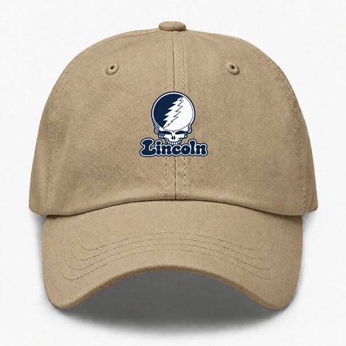 Lincoln Stealie Premium Unisex Dad Hat — Design: Lincoln University (MO) — Khaki