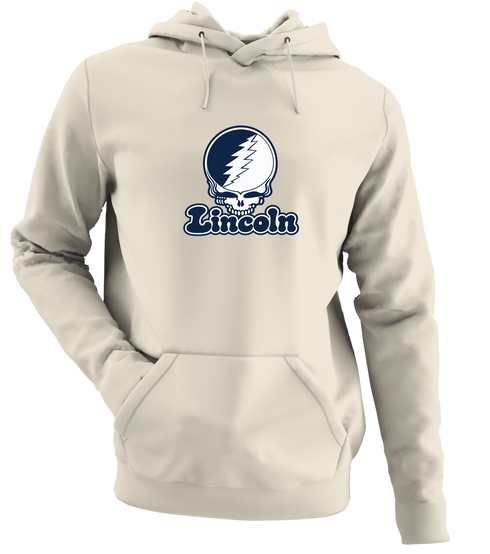 Lincoln Stealie Premium Unisex Hoodie — Design: Lincoln University (MO) — Sand