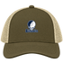 Lincoln Stealie Premium Unisex Trucker Cap — Design: Lincoln University (MO) — Moss/Khaki