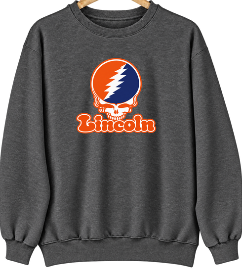 Lincoln Stealie Premium Unisex Crewneck — Design: Lincoln University (PA) — Dark Heather