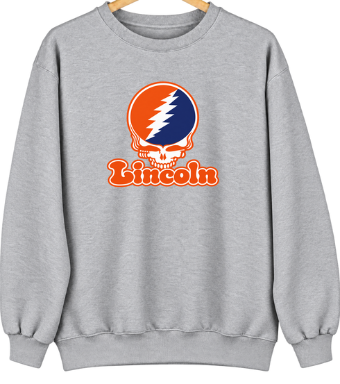 Lincoln Stealie Premium Unisex Crewneck — Design: Lincoln University (PA) — Sport Grey