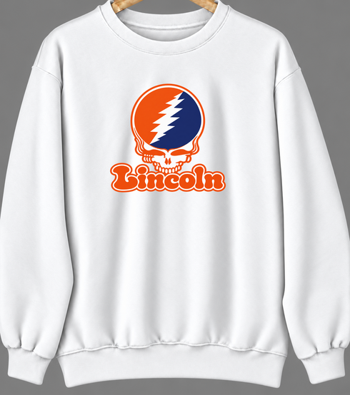 Lincoln Stealie Premium Unisex Crewneck — Design: Lincoln University (PA) — White