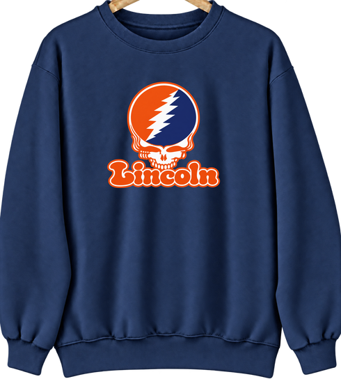 Lincoln Stealie Premium Unisex Crewneck — Design: Lincoln University (PA) — Navy