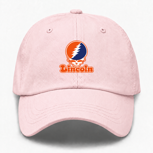 Lincoln Stealie Premium Unisex Dad Hat — Design: Lincoln University (PA) — Pink
