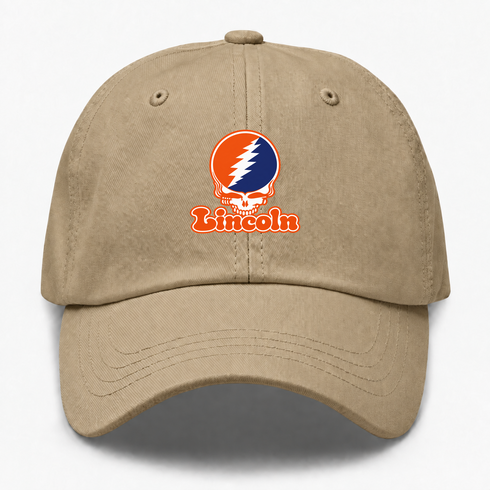 Lincoln Stealie Premium Unisex Dad Hat — Design: Lincoln University (PA) — Khaki