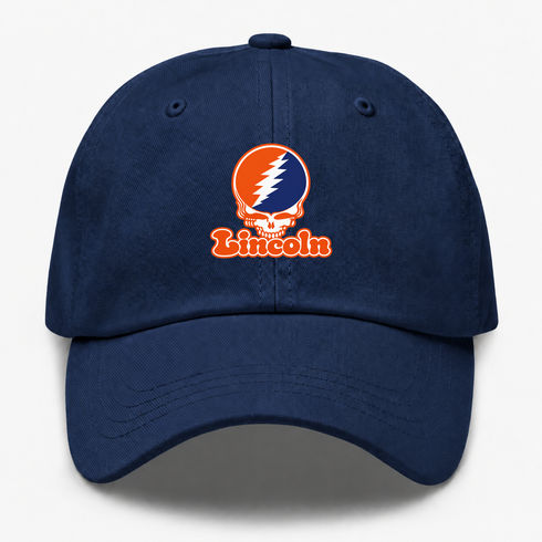 Lincoln Stealie Premium Unisex Dad Hat — Design: Lincoln University (PA) — Navy