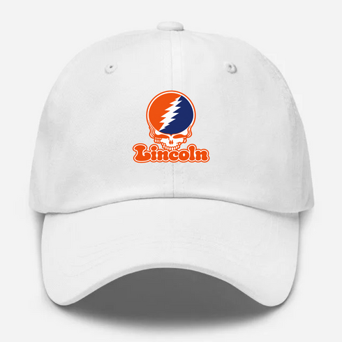 Lincoln Stealie Premium Unisex Dad Hat — Design: Lincoln University (PA) — White