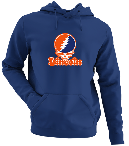 Lincoln Stealie Premium Unisex Hoodie — Design: Lincoln University (PA) — Navy