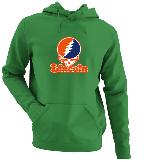 Lincoln Stealie Premium Unisex Hoodie — Design: Lincoln University (PA) — Irish Green