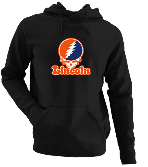 Lincoln Stealie Premium Unisex Hoodie — Design: Lincoln University (PA) — Black