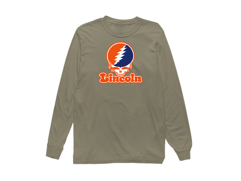 Lincoln Stealie Premium Unisex Long-Sleeve — Design: Lincoln University (PA) — Sandstone