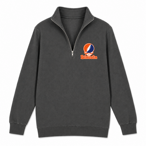 Lincoln Stealie Premium Unisex Quarter-Zip — Design: Lincoln University (PA) — Charcoal