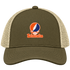 Lincoln Stealie Premium Unisex Trucker Cap — Design: Lincoln University (PA) — Moss/Khaki
