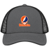 Lincoln Stealie Premium Unisex Trucker Cap — Design: Lincoln University (PA) — Charcoal/Black