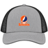 Lincoln Stealie Premium Unisex Trucker Cap — Design: Lincoln University (PA) — Heather Grey/Black
