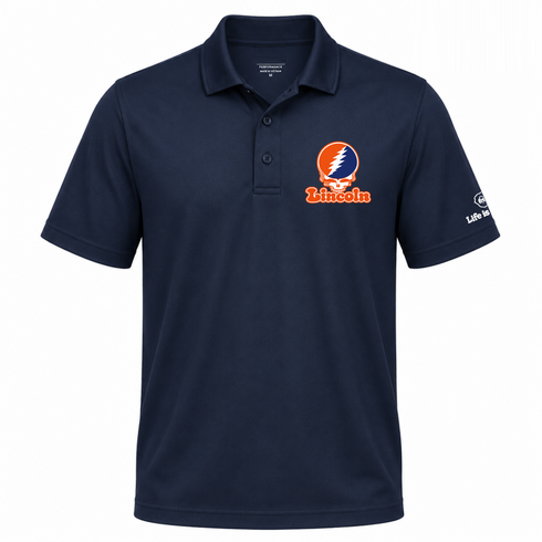 Lincoln Stealie Premium Unisex Polo — Design: Lincoln University (PA) — Navy