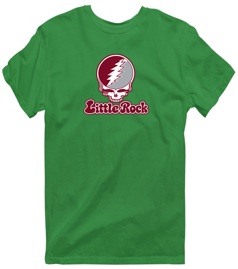 Little Rock Stealie Premium Unisex T-Shirt — Design: Arkansas at Little Rock University of — Irish Green