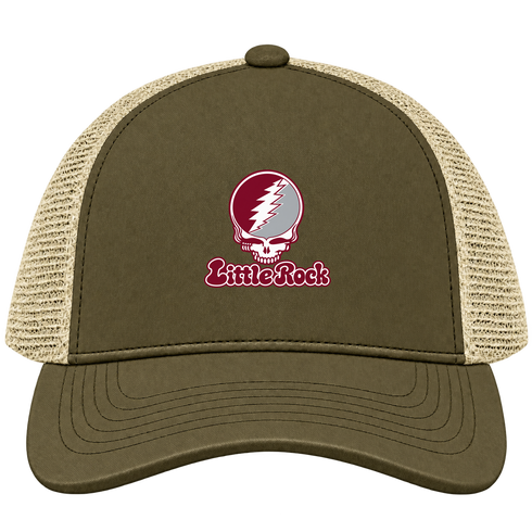 Little Rock Stealie Premium Unisex Trucker Cap — Design: Arkansas at Little Rock University of — Moss/Khaki