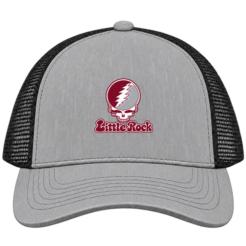 Little Rock Stealie Premium Unisex Trucker Cap — Design: Arkansas at Little Rock University of — Heather Grey/Black