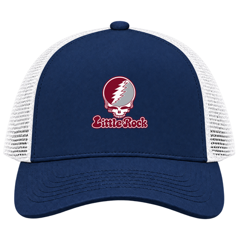 Little Rock Stealie Premium Unisex Trucker Cap — Design: Arkansas at Little Rock University of — Navy/White