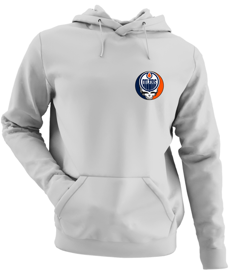 Edmonton Oilers - Premium Grateful Dead Left Chest Hoodie - Sport Grey - 9