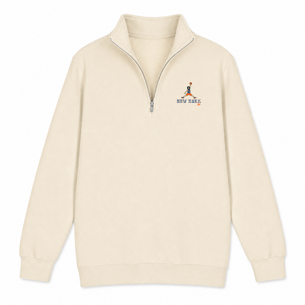 New York Knick - Air Jerry - Premium Grateful Dead Quarter-Zip Pullover - Sand - 1
