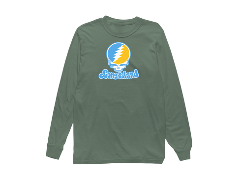 Long Island Stealie Premium Unisex Long-Sleeve — Design: Long Island University — Light Green