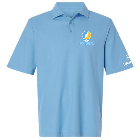 Long Island Stealie Premium Unisex Polo — Design: Long Island University — Blue