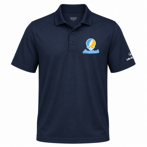 Long Island Stealie Premium Unisex Polo — Design: Long Island University — Navy
