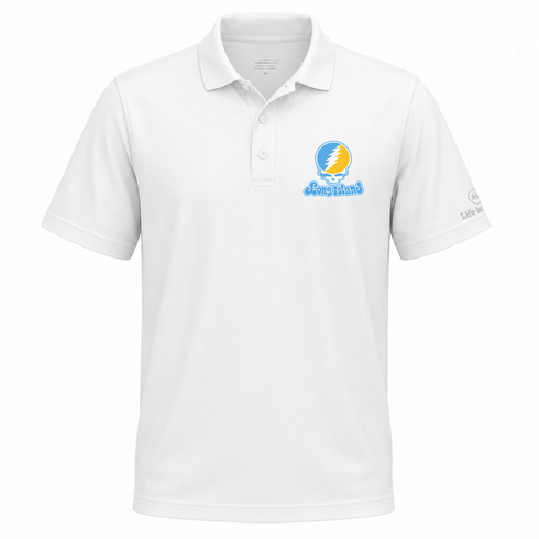 Long Island Stealie Premium Unisex Polo — Design: Long Island University — White