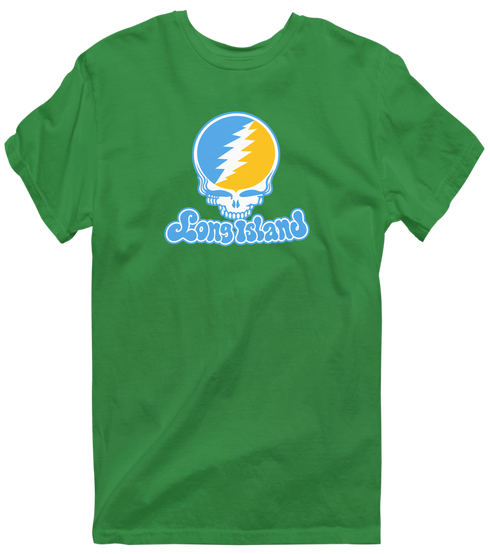 Long Island Stealie Premium Unisex T-Shirt — Design: Long Island University — Irish Green