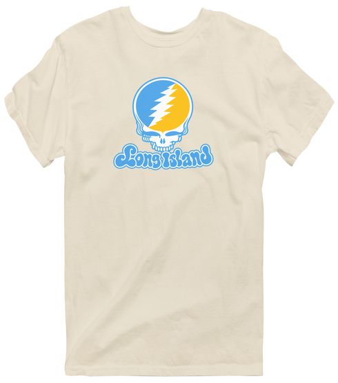 Long Island Stealie Premium Unisex T-Shirt — Design: Long Island University — Sand