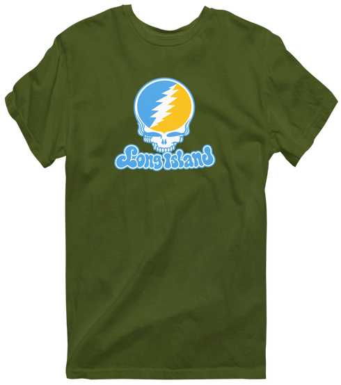 Long Island Stealie Premium Unisex T-Shirt — Design: Long Island University — Military Green