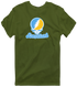 Long Island Stealie Premium Unisex T-Shirt — Design: Long Island University — Military Green