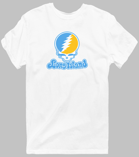 Long Island Stealie Premium Unisex T-Shirt — Design: Long Island University — White