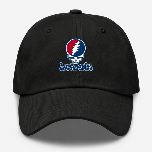 Los Angeles Baseball Stealie Grateful Dead Dad Hat — Los Angeles Angels — Black